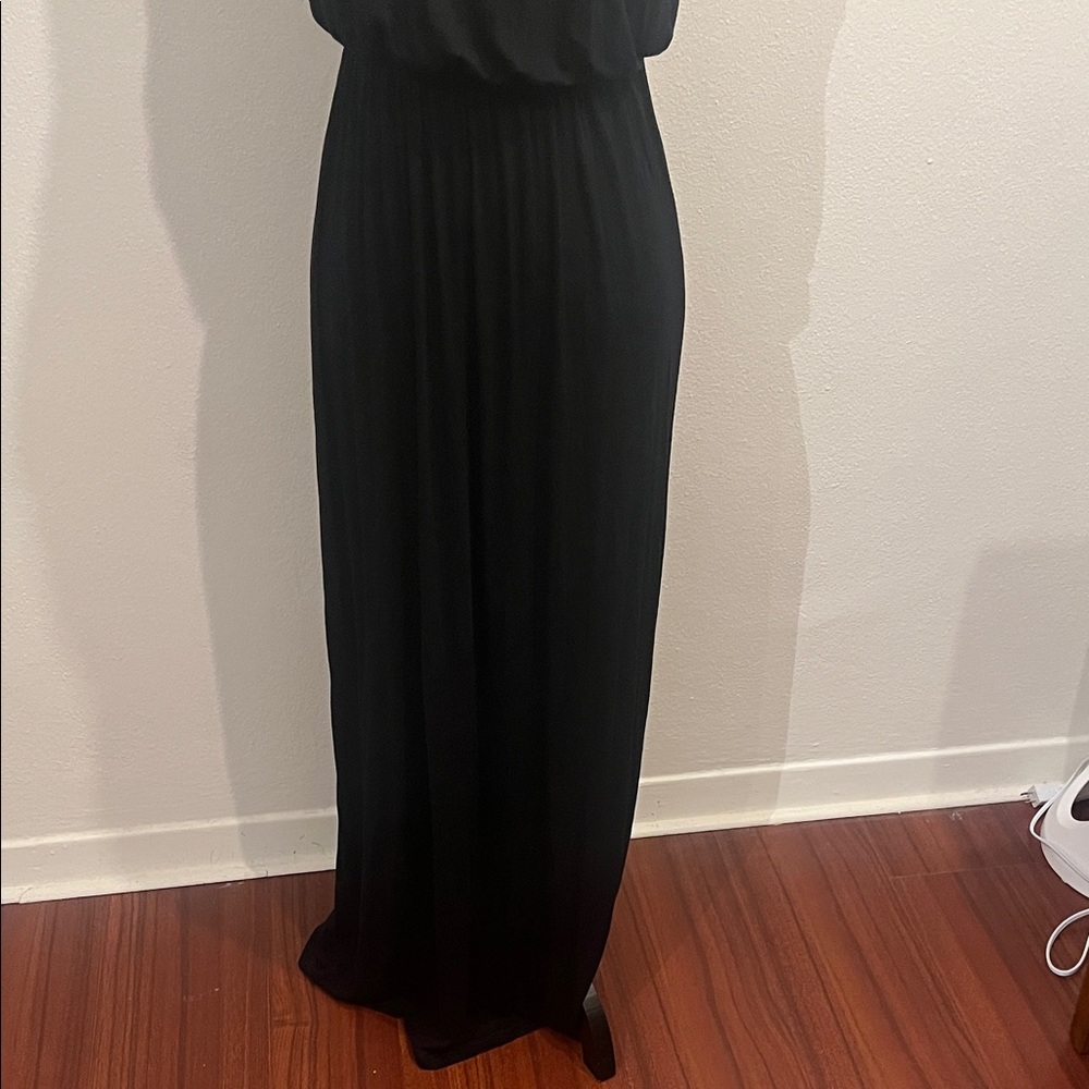 LUSH Black Maxi Dress Adjustable Straps and Elastic Waist - Picture 4 of 9